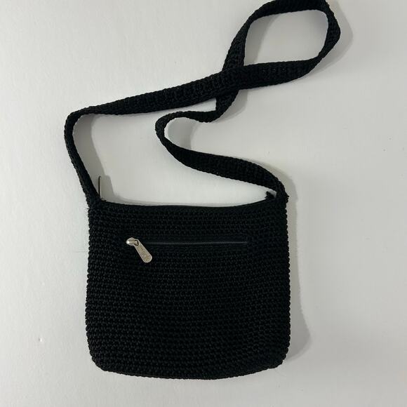 The Sak Purse Black Knit Crochet Shoulder Bag Knitted Shoulder Bag Boho Woven - Picture 5 of 11